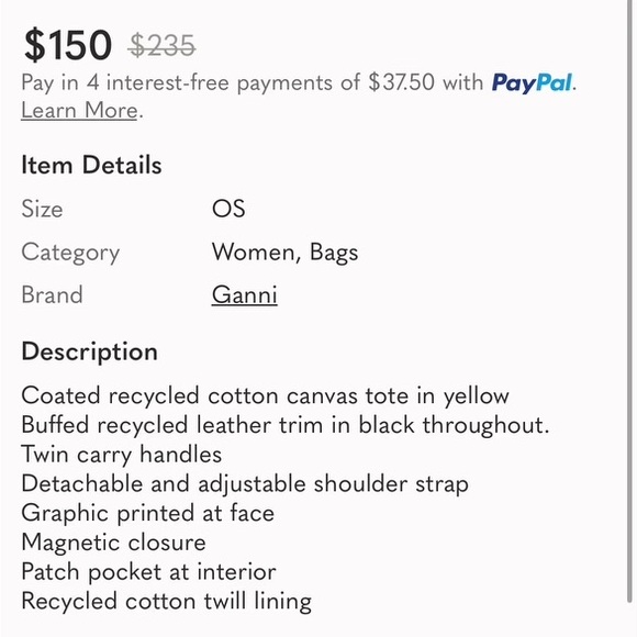 Ganni Cream and Brown Tote with Colorful Design - Picture 5 of 5